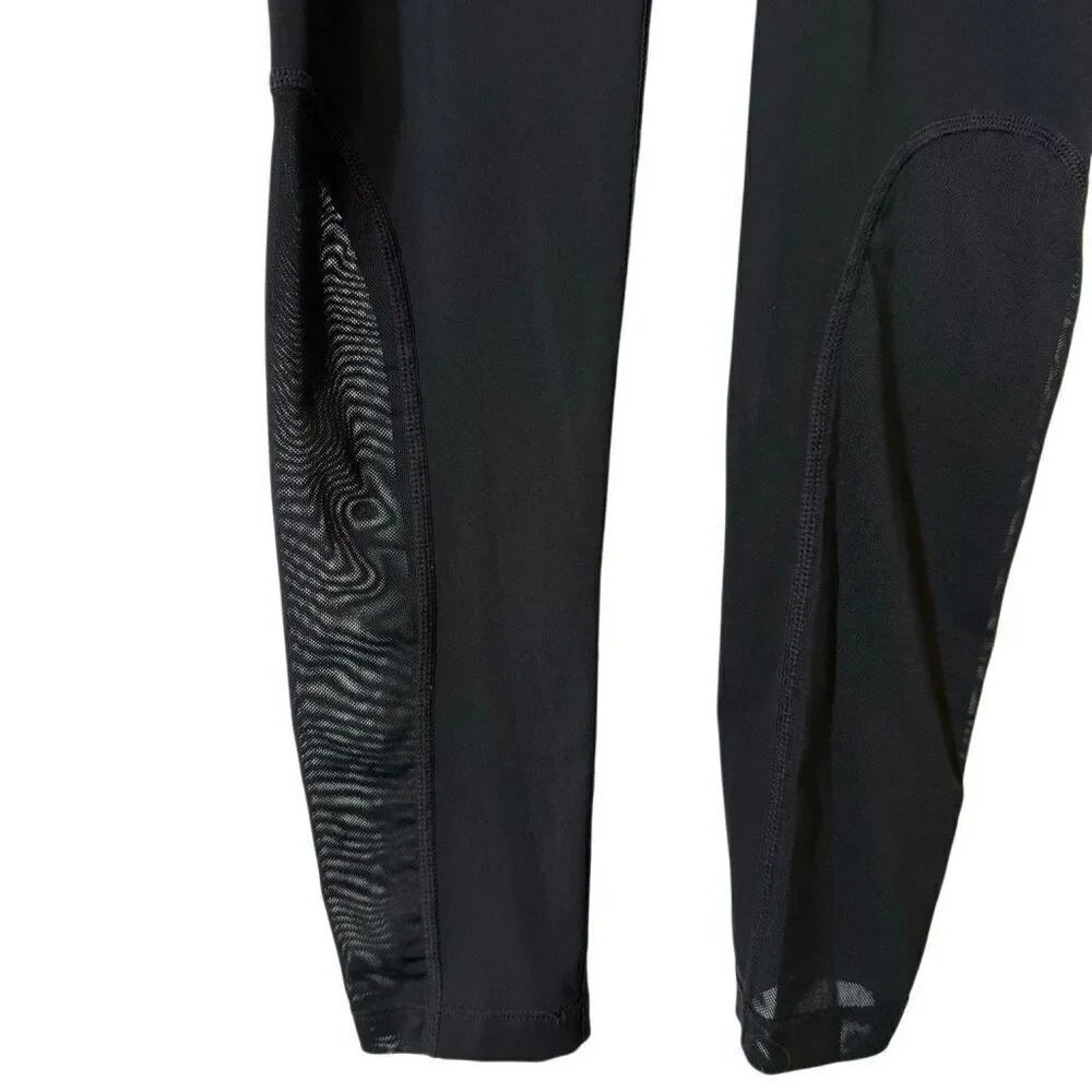 Nike Pro Sculpt Pull-On Mesh Panel Dri-Fit High Waisted 7/8 Leggings Black Small - Picture 3 of 5